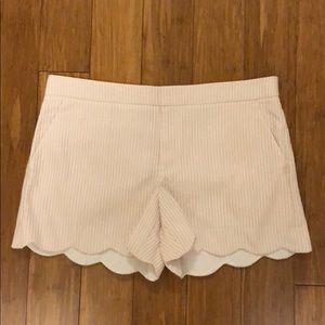 Club Monaco Striped Scallop Hemmed Shorts